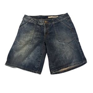 DKNY Washed Blue Denim Bermuda Shorts